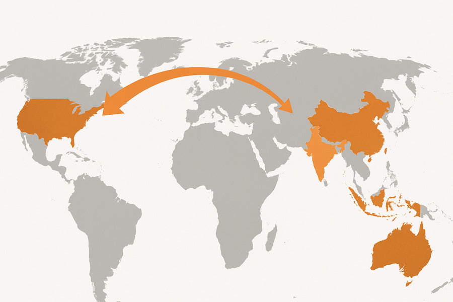 A side-by-side comparison of a deep-lug tractor tire and a shallow-tread irrigation tire