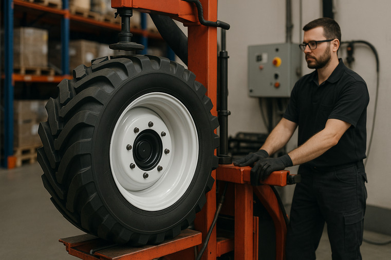 A flowchart showing the old model (separate suppliers -> assembly -> machine) vs the new model (one supplier -> ready-to-install wheel -> machine)