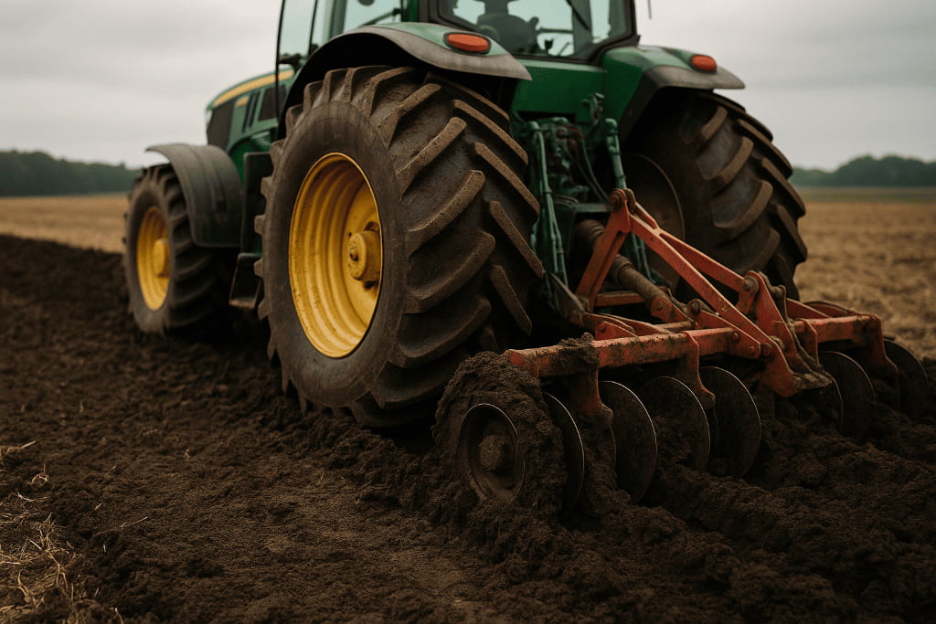 Why do heavy tillage operations require deep-lug tires — and what makes R-1W / R-2 the preferred choice?