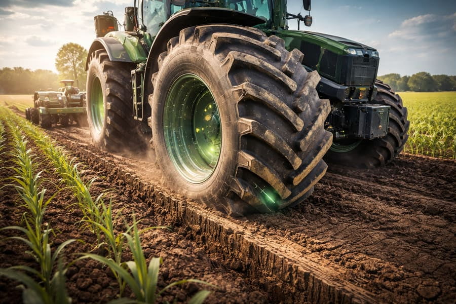 A chart showing the Total Cost of Ownership for a tire, including fuel, soil health, and uptime, not just purchase price.