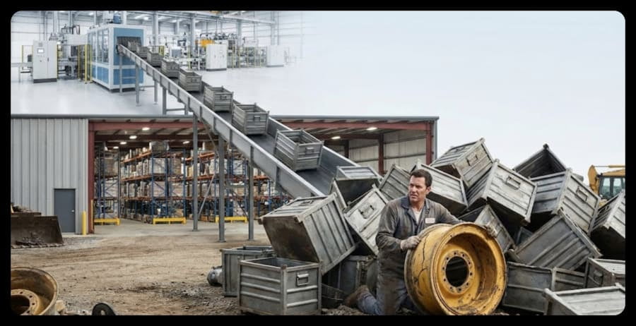 A flowchart showing arrows of 'responsibility' pointing from Manufacturer, to Distributor, and finally converging on the Dealer