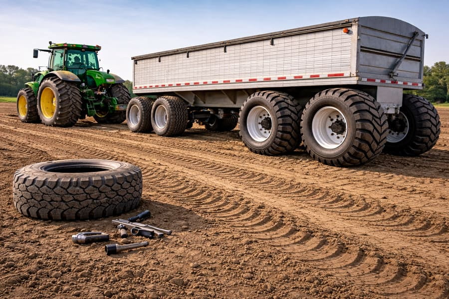 How to Retrofit Standard Transport Trailers with Agricultural Flotation Tire Wheel Systems?