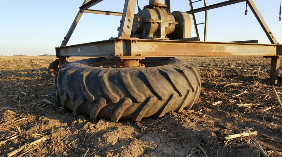 A diagram showing a tire supporting a tower structure, with arrows indicating vertical load and damping forces.