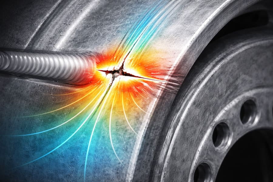 A diagram showing the different stiffness zones: Weld Metal, Heat-Affected Zone (HAZ), and Parent Metal.