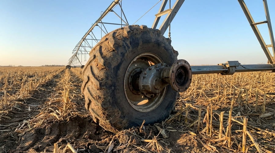 An animated graphic showing how a slight tower tilt dramatically increases pressure on one side of the tire.