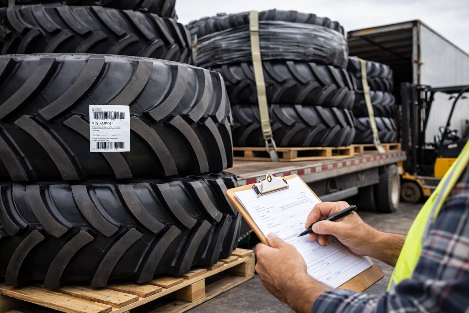 Dealer warehouse with mixed tire inventory
