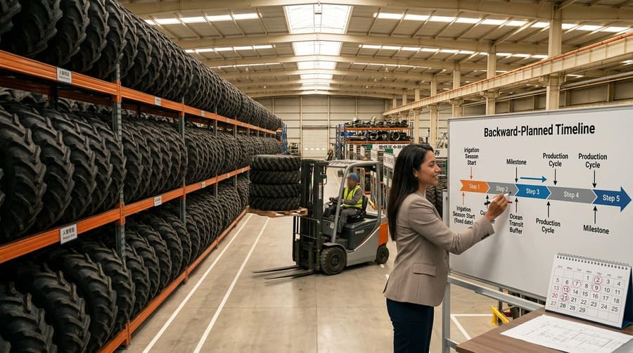 Why Must Irrigation Tire Delivery Be Planned Backward?