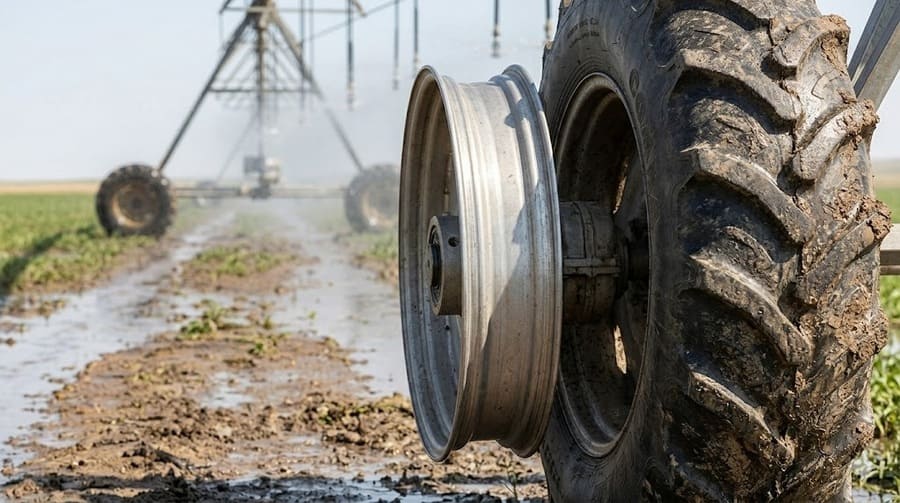 A close-up image comparing a thick, robust rim flange with a thin, bent flange after an impact.
